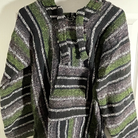 Striped Green and Black‎ Baja Hoodie - Picture 1 of 2